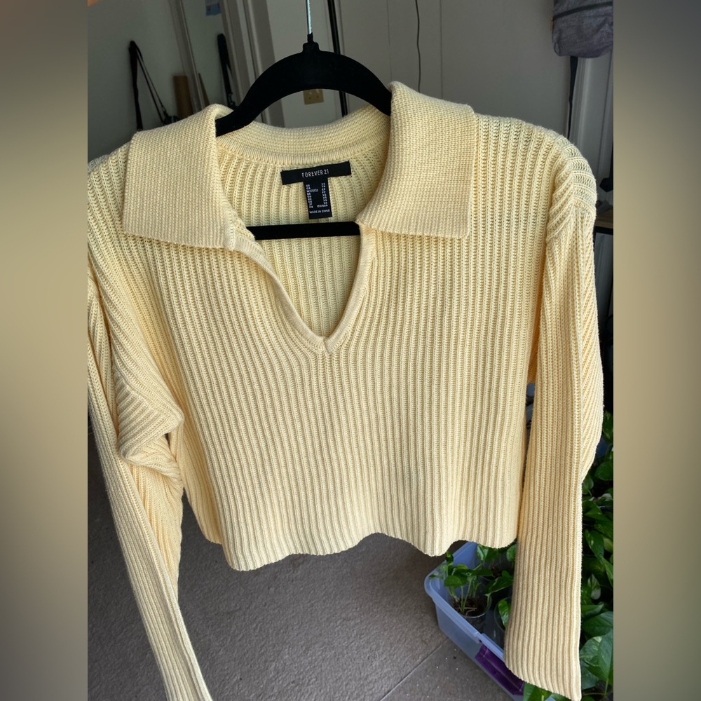 Forever 21 - Yellow V-neck Sweater
